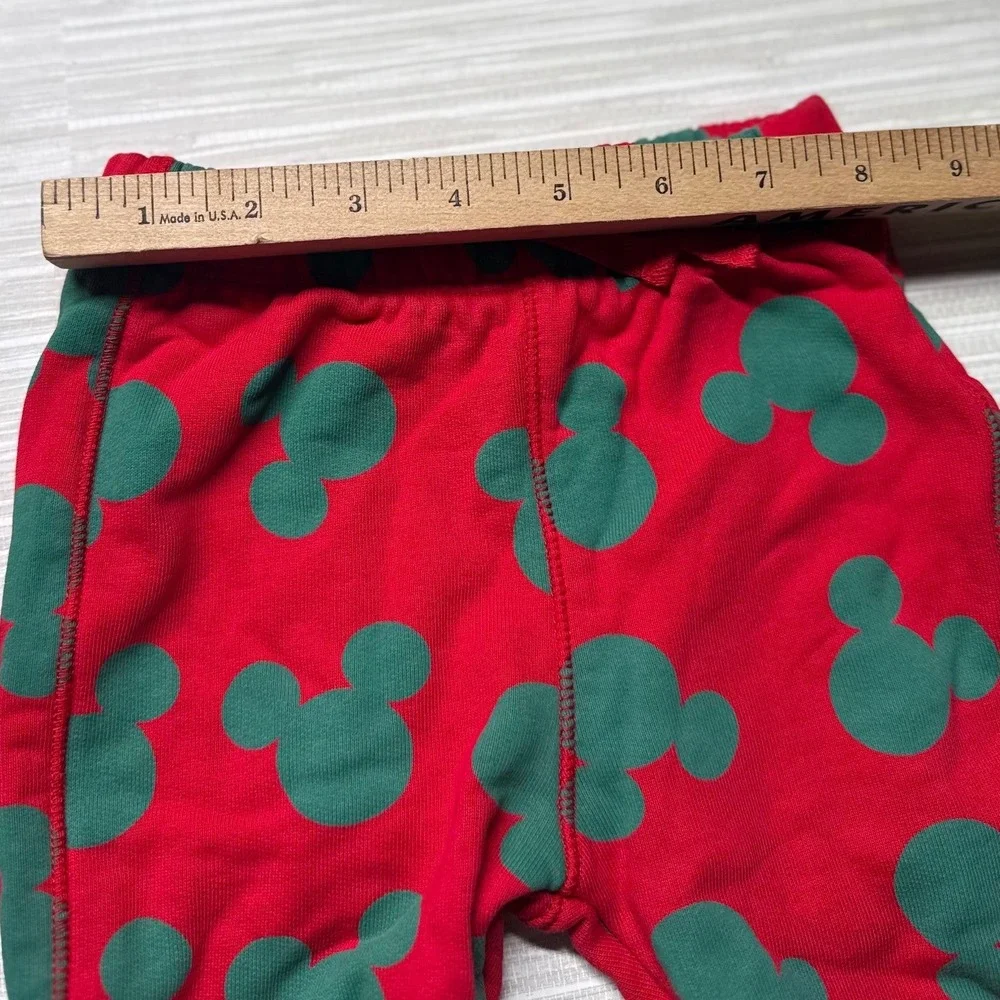 Monica + Andy Disney Mickey Mouse Sweatshirt Joggers Set 9-12M Red Green Fleece